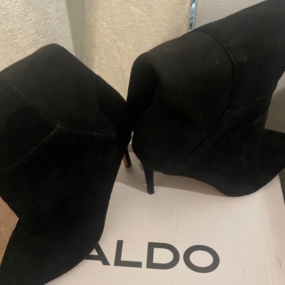 ALDO Black Suede Stiletto Boots - Picture 3 of 10